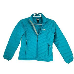 The North Face Puffer Jacket Womens 550 Down Feather Sports Coat, Green, Small P